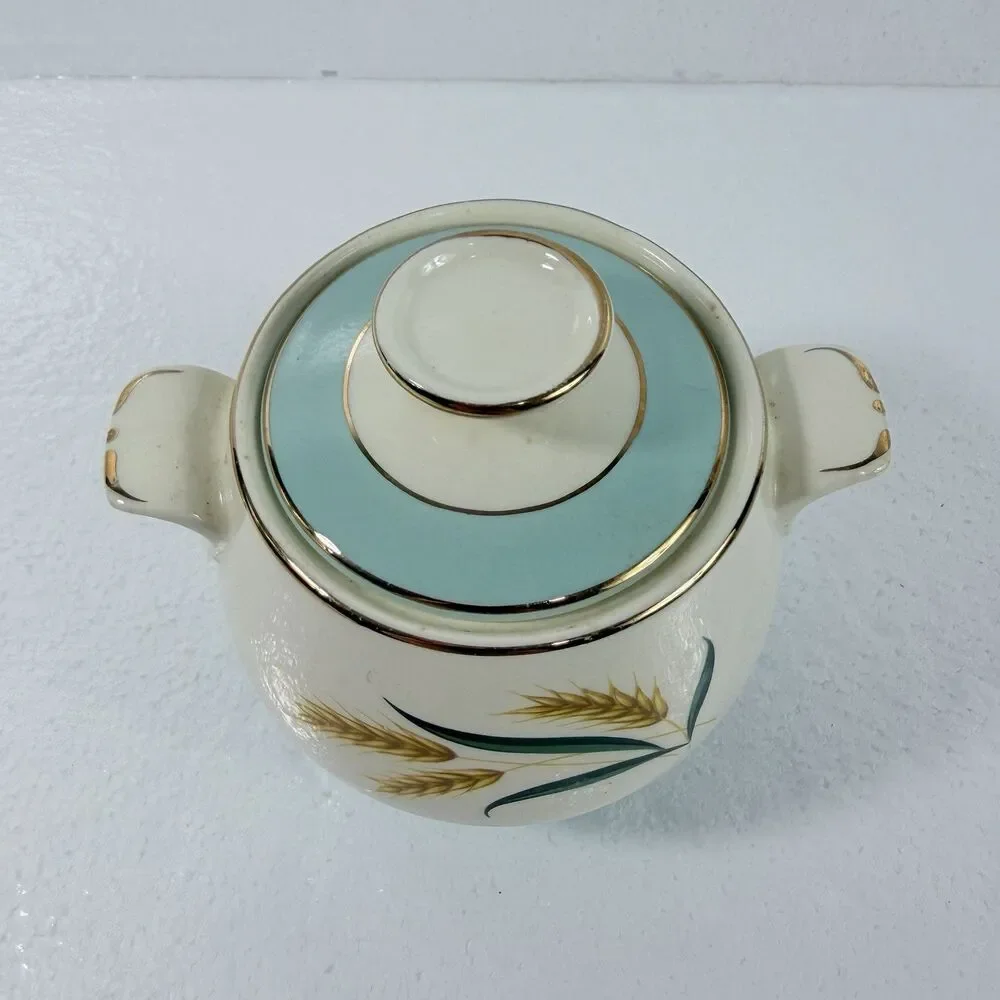 International D.S. CO. VIKING WHEAT Covered Sugar Dish 1950s-1960s Vintage